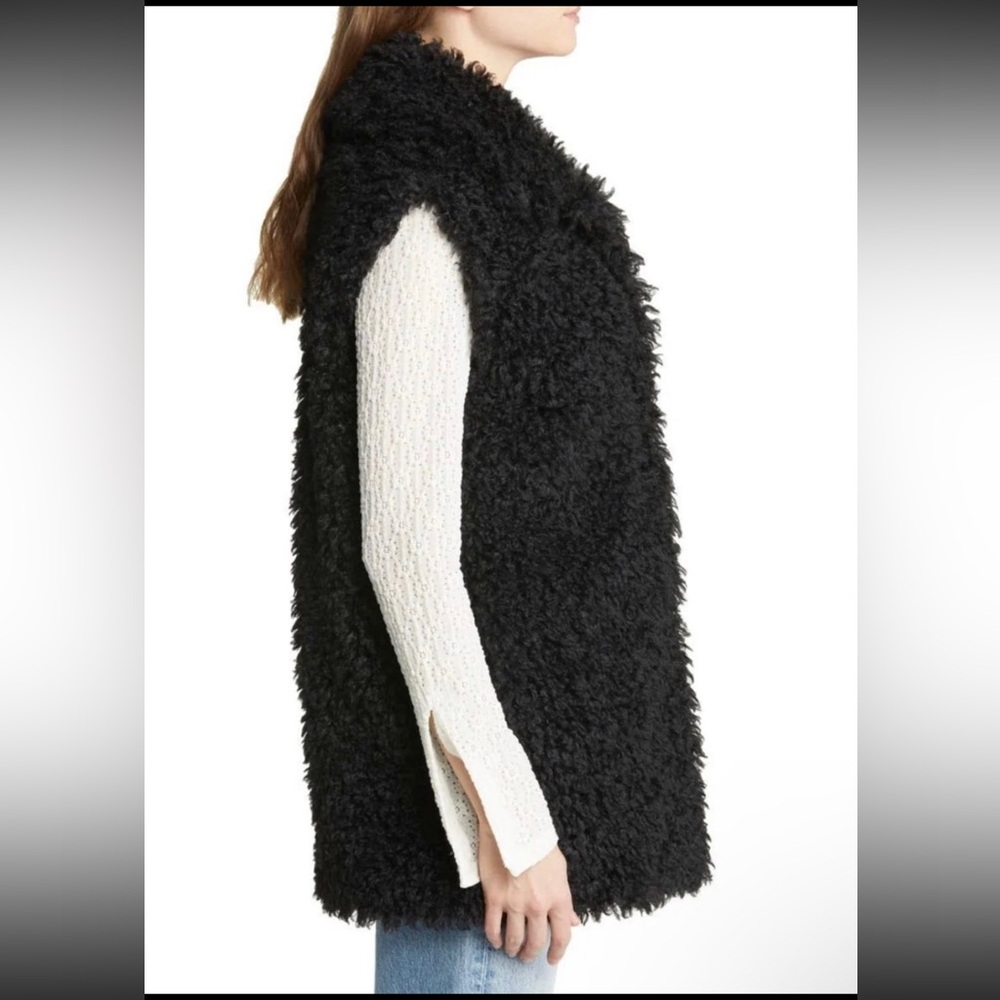 NWT UGG Women Tammie Faux Fur Long Vest In Black - Picture 3 of 11